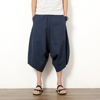 Pantalones Holgados Retro de Algodón y Lino para Hombre - Image 4