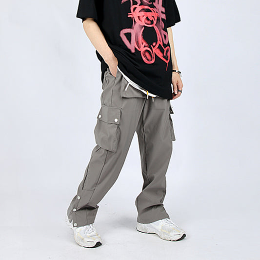 Pantalones Casuales Holgados Harajuku con Múltiples Bolsillos para Hombre