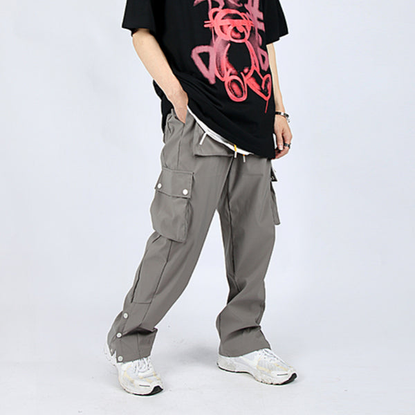 Pantalones Casuales Holgados Harajuku con Múltiples Bolsillos para Hombre