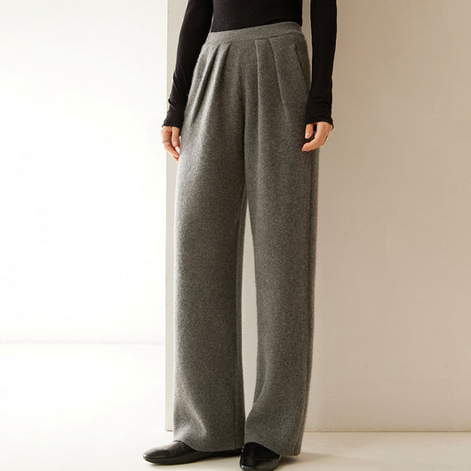 Pantalones Anchos de Cachemira para Mujer Otoño e Invierno - Image 7