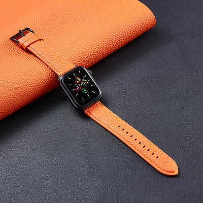 Correa de Cuero para Apple Watch SE - Patrón Lichi con Acabado Aceitado - Image 8