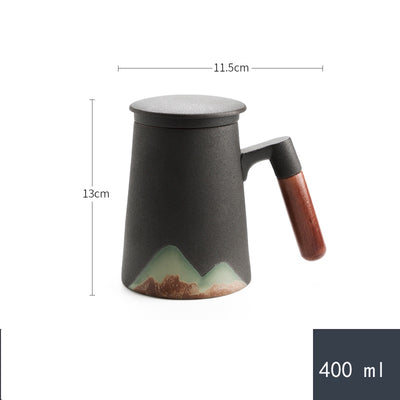 Taza de Té Artesanal con Asa de Madera, Filtro Integrado y Tapa - Image 10