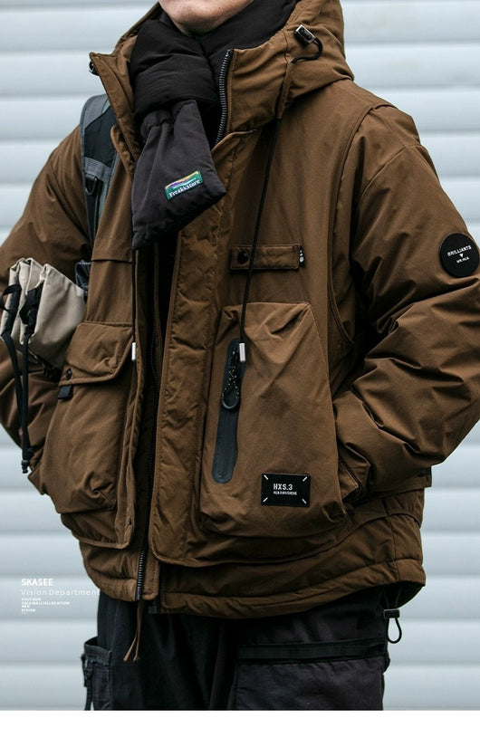 Chaqueta Acolchada de Trabajo Impermeable con Capucha y Múltiples Bolsillos - Image 21