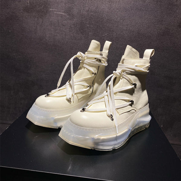 Botas Altas de Cuero Genuino con Plataforma para Hombre