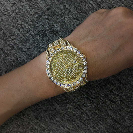Reloj de Cuarzo Resistente al Agua con Diamantes Completos - Image 6