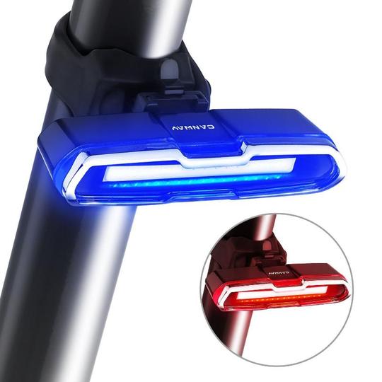 Luz Trasera LED Roja y Azul USB para Bicicleta de Montaña