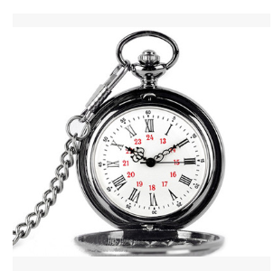 Reloj de Bolsillo Vintage Doble Compartimento Clásico Romano Negro - Image 6