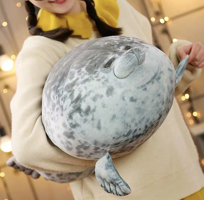 Peluche Foca Grande con Diseño Acuario - Image 5