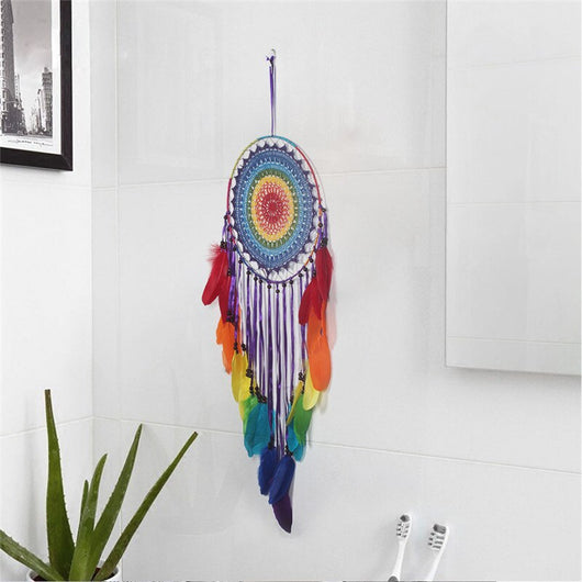 Pompones de Plumas Arcoíris 35cm | Decoración Bohemia Hecha a Mano para Habitaciones Infantiles - Image 3