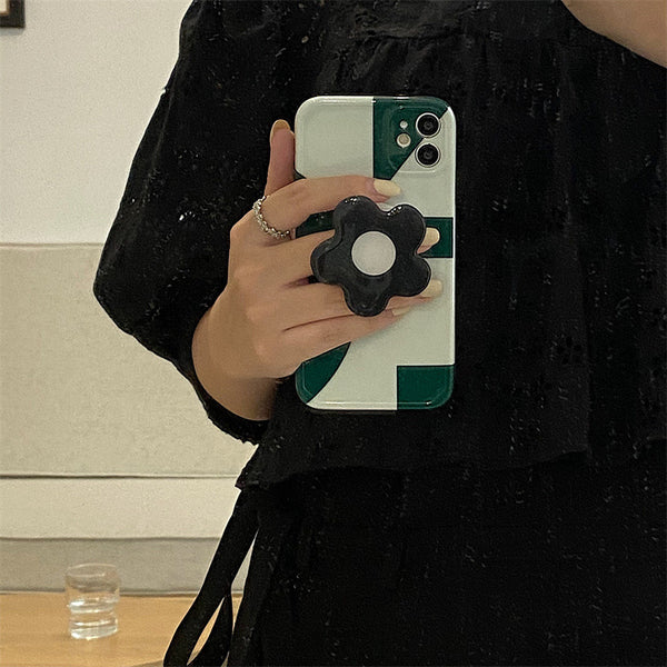 Funda para Celular Geométrica Verde Oscuro con Soporte
