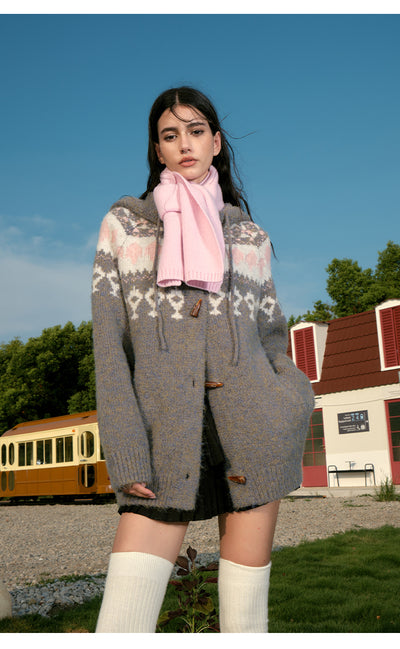 Cardigan Tejido con Capucha para Parejas - Suéter Grueso y Cálido - Image 18