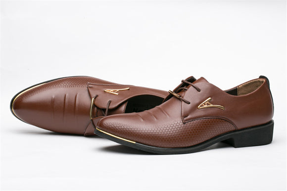 Zapatos Oxford Formales de Cuero Charol Negro para Hombre - Elegancia Clásica Talla Grande