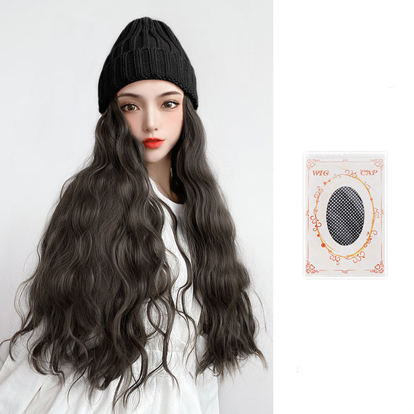Gorro Tejido Integrado con Peluca de Cabello Rizado Efecto Agua - Image 8