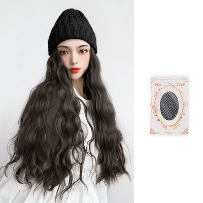 Gorro Tejido Integrado con Peluca de Cabello Rizado Efecto Agua - Image 8
