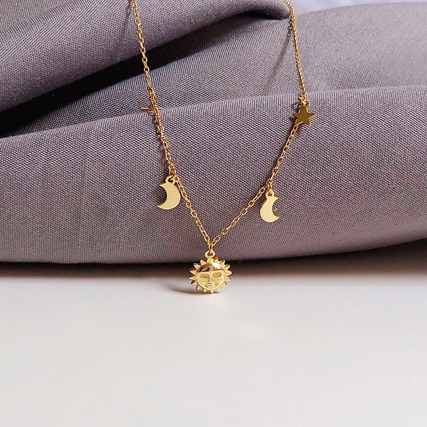 Collar Celestial Sol, Estrella y Luna