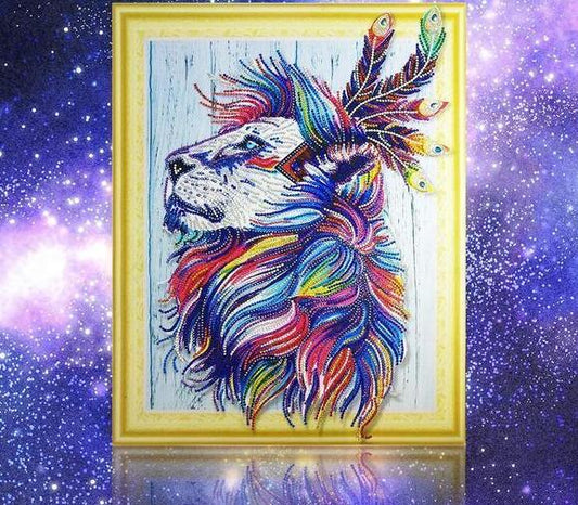 Pintura de Diamantes Forma Especial - El León