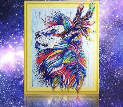 Pintura de Diamantes Forma Especial - El León