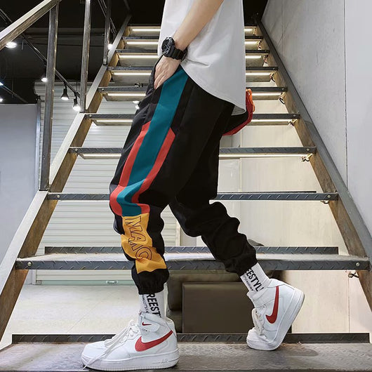 Pantalones Harem Colorblock Sueltos - Image 4
