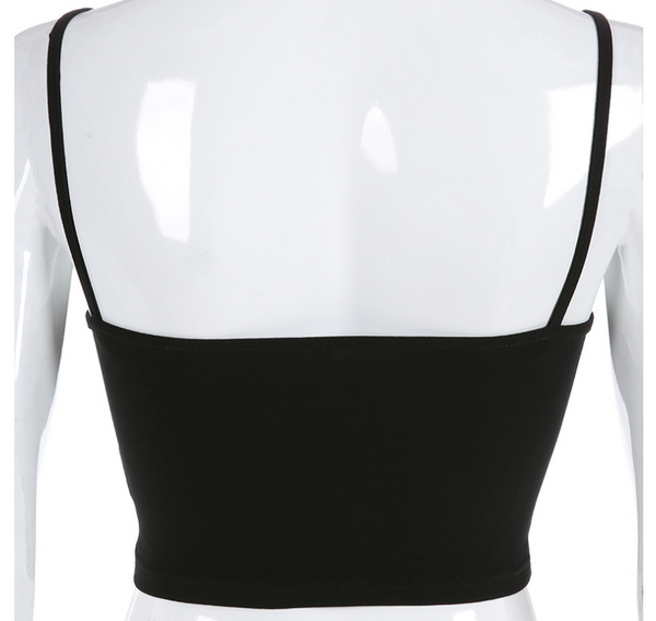 Camisola Corta con Bordado de Rosas