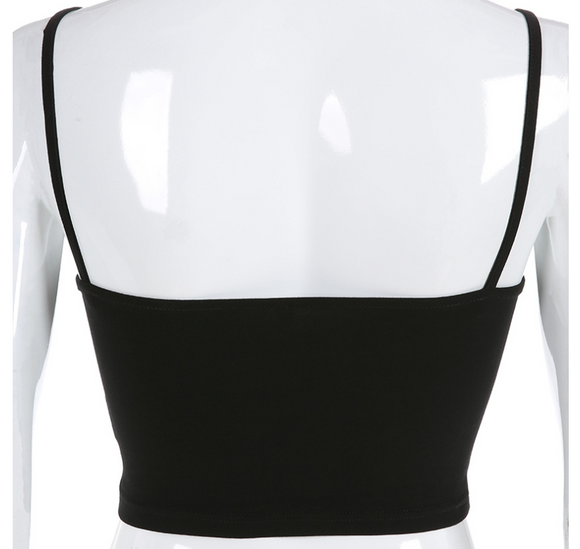 Camisola Corta con Bordado de Rosas