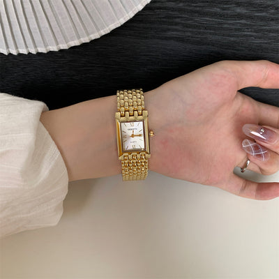 Reloj Rectangular de Cuarzo Dorado con Pulsera de Acero para Mujer - Image 7
