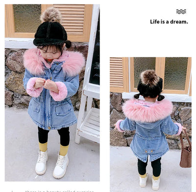 Chaqueta de Niña Denim con Forro de Terciopelo para Otoño e Invierno - Image 22