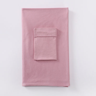 Black minimalist modal bottom hat integrated scarf, folded neatly on a white background. - Image 30
