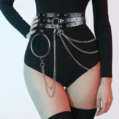 Cadena de Cintura Estilo Punk con Diseño Cóncavo