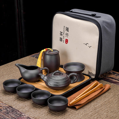 Juego de Té Portátil Zisha: Una Tetera y Cuatro Tazas - Image 11