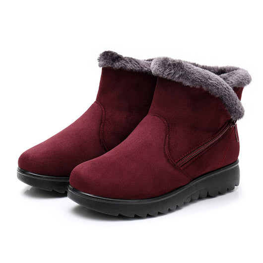 Botas Cortas Cálidas para Mamá con Tacón Bajo y Forro de Terciopelo - Image 9