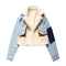 Chaqueta Biker de Mezclilla con Costuras Acolchadas