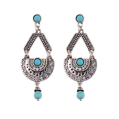 Aretes de Aleación con Piedras de Gema