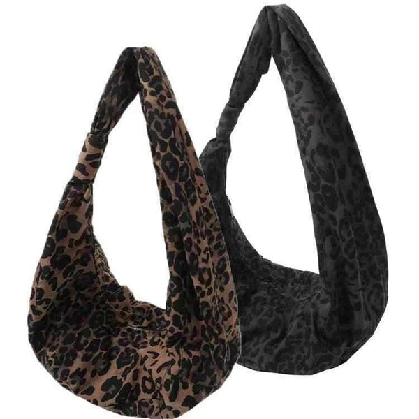Bolsa Bandolera Estampado Leopardo con Pliegues