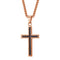 18K Dorado and Plateado Cross Necklace Rose Dorado