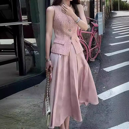 Conjunto Vestido Midi con Top Fresco para Verano