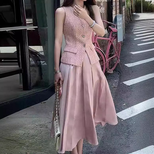 Conjunto Vestido Midi con Top Fresco para Verano