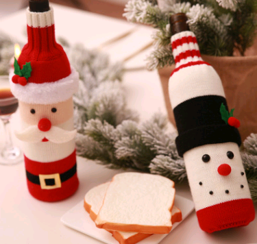 Juego de Botellas Decorativas Navideñas para Vino y Champagne - Image 4