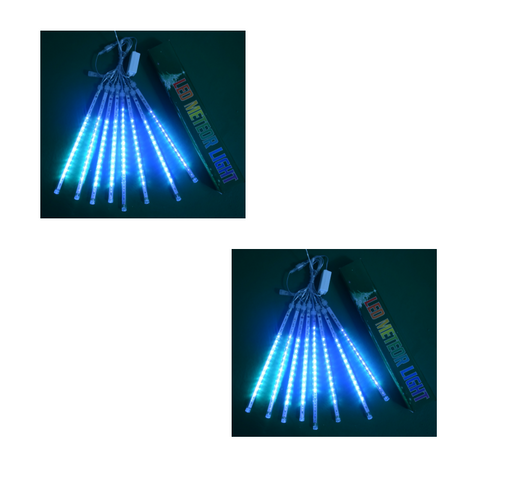 Luces LED Lluvia Meteoro Impermeables 30-50 cm, 8 Tubos, 100-240V con Fuente EU - Image 5