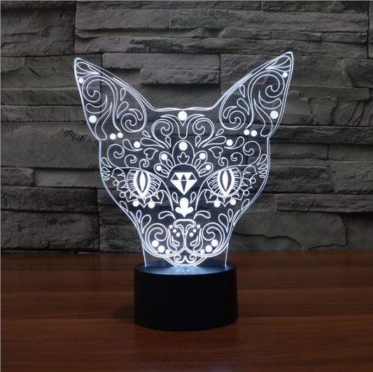 Lámpara Nocturna LED 3D Gato Multicolor con Cambio de Colores - Image 2