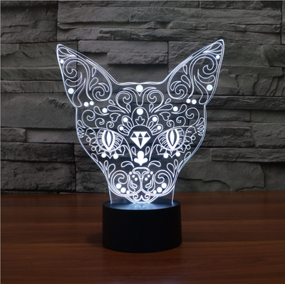 Lámpara Nocturna LED 3D Gato Multicolor con Cambio de Colores - Image 2