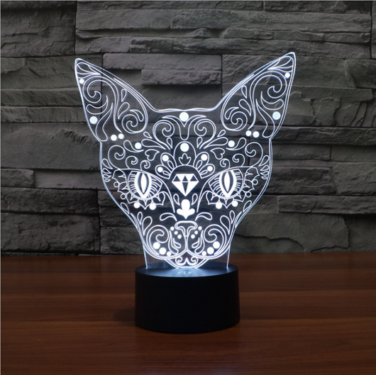 Lámpara Nocturna LED 3D Gato Multicolor con Cambio de Colores - Image 2