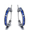 With Diamonds And Plateado Hoop Earrings Simple And Versatile Earrings Azul