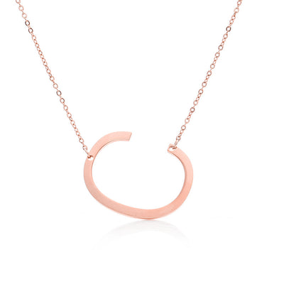 Collar Inicial Acero Inoxidable Chapado en Oro Rosa - Image 153