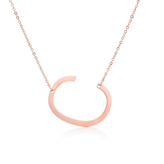 Collar Inicial Acero Inoxidable Chapado en Oro Rosa - Image 153