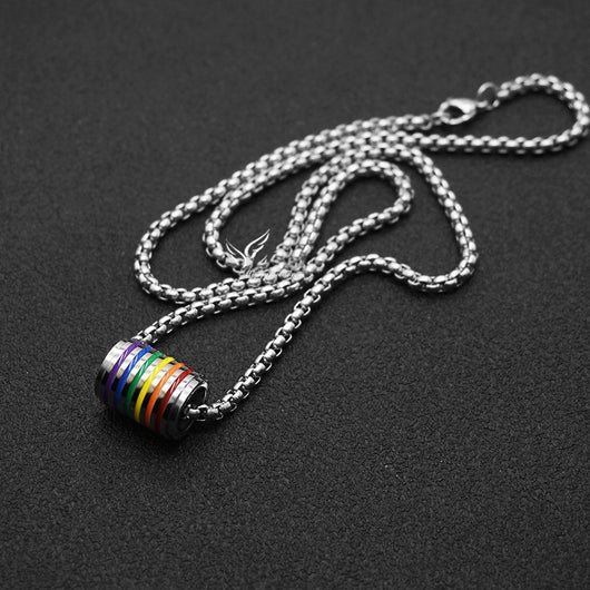 Collar Colgante Arcoíris en Acero Titanio - Image 5