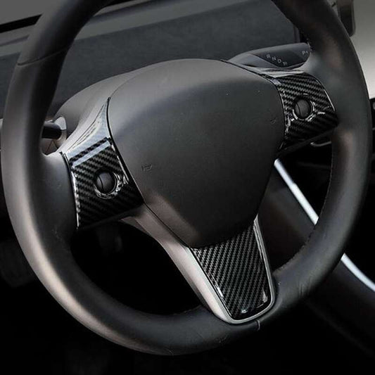 Set de 3 Piezas Decorativas para Volante Tesla Model 3 con Logo
