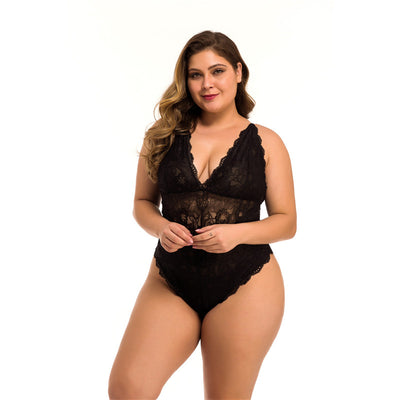 Lencería Sensual Talla Grande con Encaje y Malla - Image 11