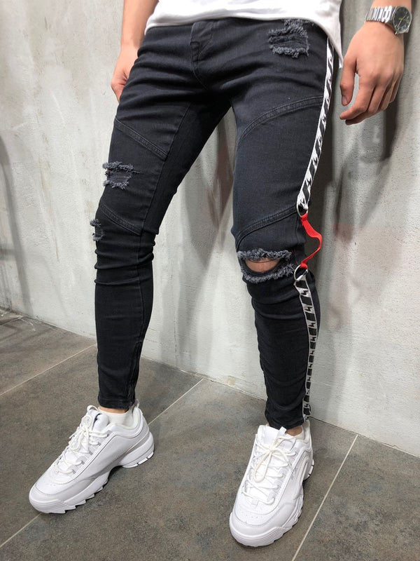 Jeans para Hombre con Detalles de Cinta - Image 4