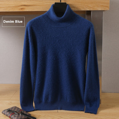 Suéter Pullover de Cuello Alto Holgado en Visón para Hombre - Invierno - Image 18