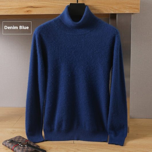Suéter Pullover de Cuello Alto Holgado en Visón para Hombre - Invierno - Image 18